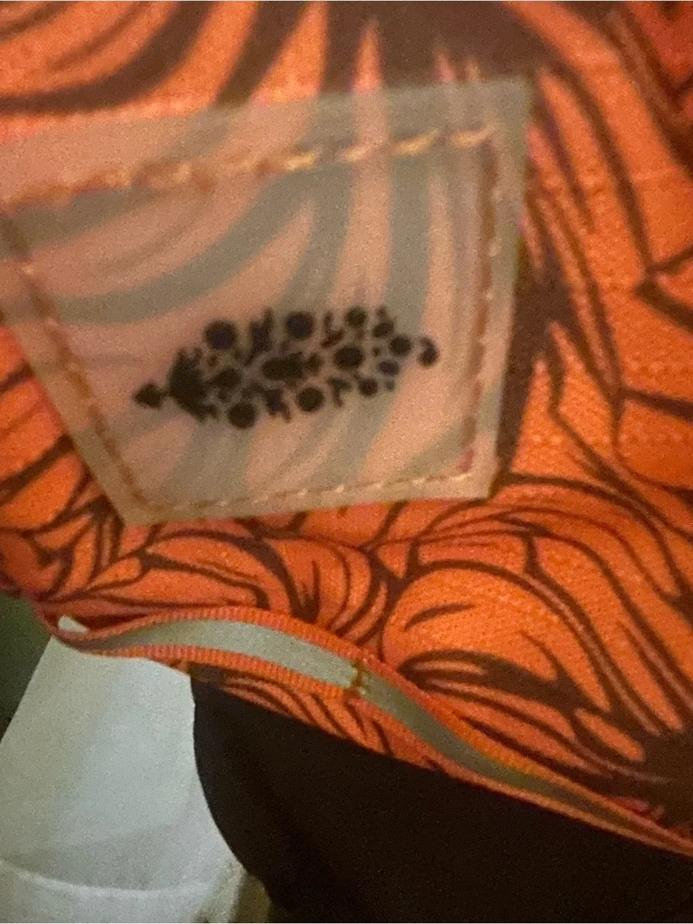 Free People Happy Packer Sling Bag in Monstera Brown & Orange
